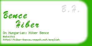 bence hiber business card